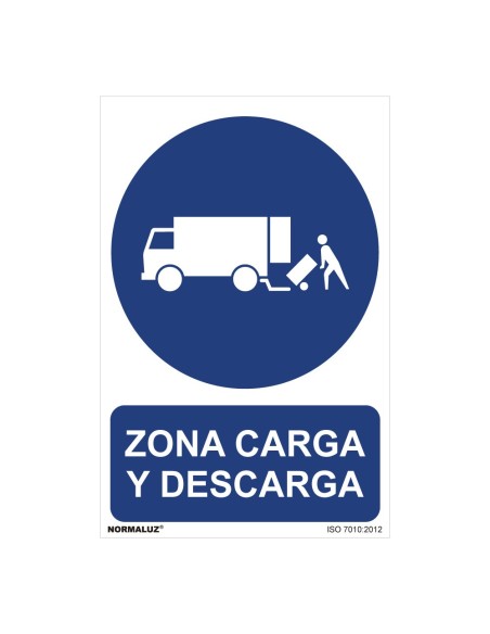 E3/08976 SEÑAL USO OBLIGATORIO "ZONA CARGA Y DESCARGA" (PVC 0.7MM)  30X40CM