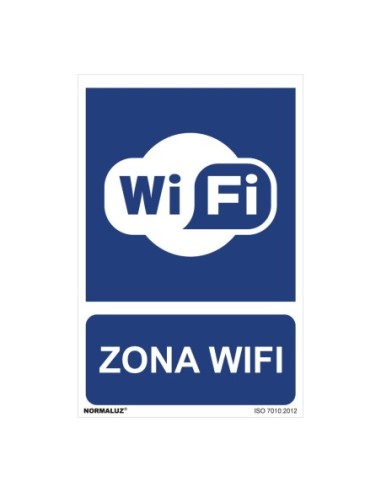 E3/08977 SEÑAL USO OBLIGATORIO "ZONA WIFI" (PVC 0.7MM)  30X40CM