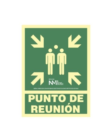 E3/08956 SEÑAL DE EVACUACIÓN "PUNTO DE REUNION" CLASE B (PVC 0.7MM)  22.4X30CM