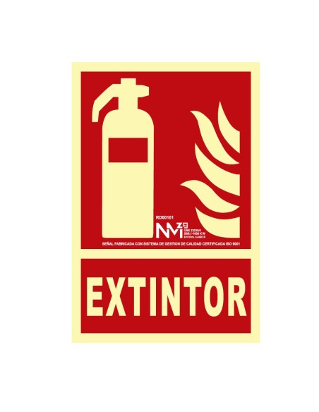 E3/08943 SEÑAL DE EXTINCIÓN "EXTINTOR" CLASE B (PVC 0.7MM)  21X30CM