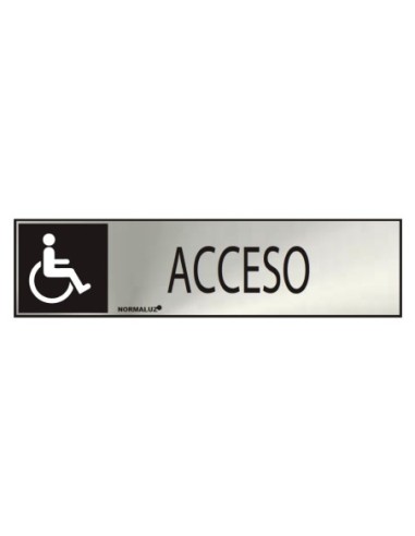 E3/08929 CARTEL INFORMATIVO "ACCESO" (INOX ADHESIVO 0.8MM)  5X20CM