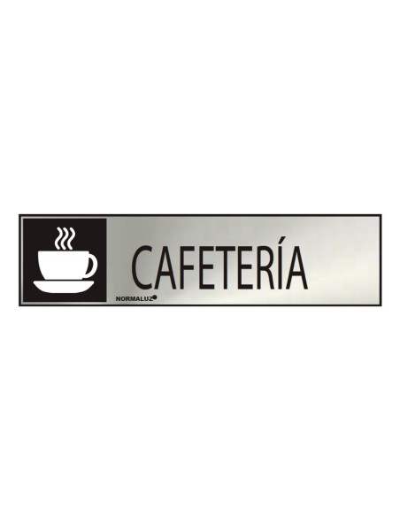 E3/08892 CARTEL INFORMATIVO "CAFETERIA" (INOX ADHESIVO 0.8MM)  5X20CM