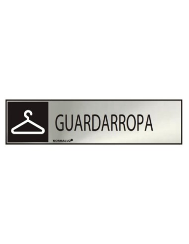 E3/08898 CARTEL INFORMATIVO "GUARDARROPA" (INOX ADHESIVO 0.8MM)  5X20CM