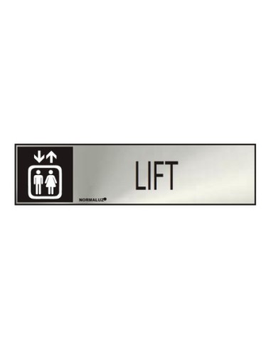 E3/08879 CARTEL INFORMATIVO "LIFT" (INOX ADHESIVO 0.8MM)  5X20CM (EN)