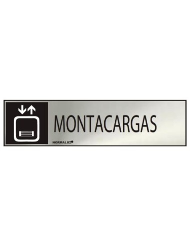 E3/08938 CARTEL INFORMATIVO "MONTACARGAS" (INOX ADHESIVO 0.8MM)  5X20CM