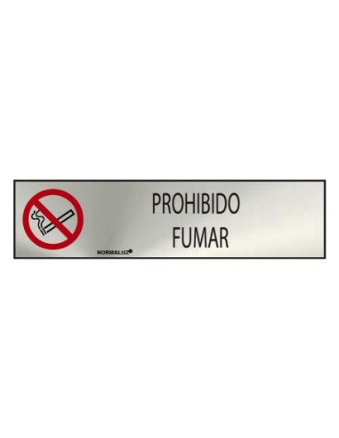 E3/08895 CARTEL INFORMATIVO "PROHIBIDO FUMAR" (INOX ADHESIVO 0.8MM)  5X20CM