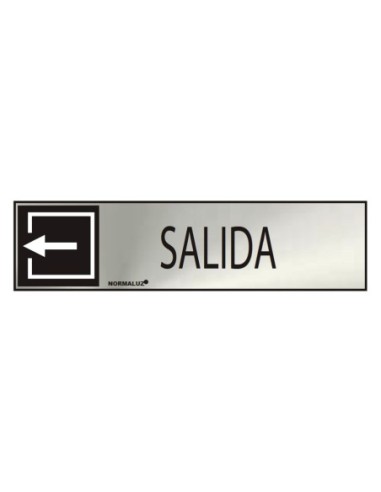 E3/08899 CARTEL INFORMATIVO "SALIDA" (INOX ADHESIVO 0.8MM)  5X20CM