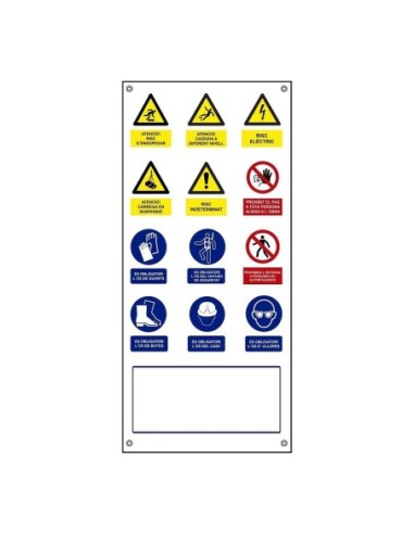 E3/09023 CARTEL OBRA MÚLTIPLE VERTICAL LONA CATALÁN 500x1100mm NORMALUZ