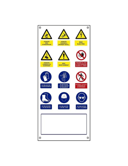 E3/09023 CARTEL OBRA MÚLTIPLE VERTICAL LONA CATALÁN 500x1100mm NORMALUZ