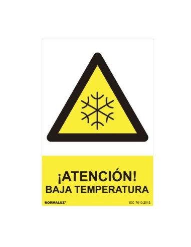 E3/08915 SEÑAL PELIGRO "ATENCION BAJA TEMPERATURA" (PVC 0.7MM)  30X40CM