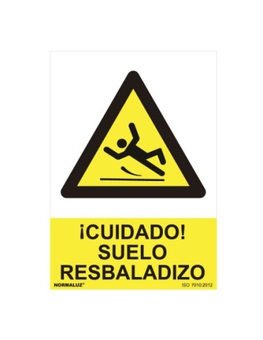 E3/08923 SEÑAL PELIGRO "CUIDADO SUELO RESBALADIZO" (PVC 0.7MM)  30X40CM