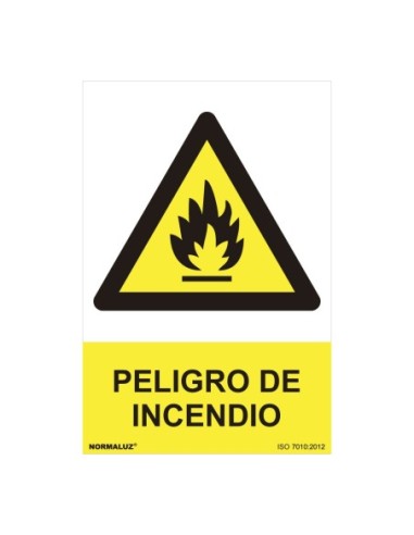 E3/08996 SEÑAL PELIGRO "PELIGRO DE INCENDIO" (PVC 0.7MM)  30X40CM