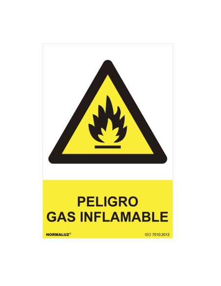 E3/08916 SEÑAL PELIGRO "PELIGRO GAS INFLAMABLE" (PVC 0.7MM)  30X40CM