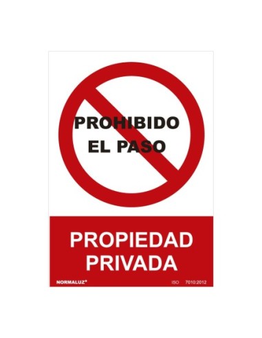 E3/08986 SEÑAL PROHIBIDO "PROHIBIDO EL PASO PROPIEDAD PRIVADA" (PVC 0.7MM)  30X40CM