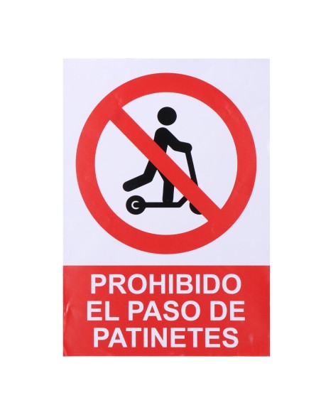 E3/09016 SEÑAL ADHESIVA "PROHIBIDO ACCEDER CON PATINETE"21X30CM NORMALUZ