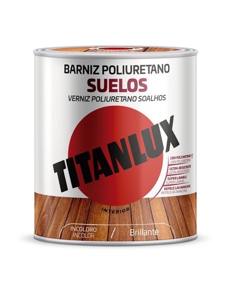 BARNIZ POLIURETANO SUELOS BRILLANTE INCOLORO 0750L TITANLUX M16100034