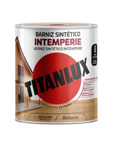 BARNIZ SINTÉTICO INTEMPERIE BRILLANTE INCOLORO 0250L TITANLUX M14100014