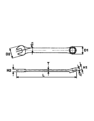 TENGTOOLS 116511007 LLAVE COMBINADA EXTRACORTA 19MM 6005M19