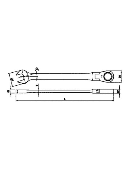 TENGTOOLS 131890055 LLAVE COMBINADA CARRACA ARTICULADA 7MM 600507RF