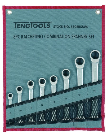 TENGTOOLS 167160209 Juego de 12 llaves combinadas con carraca 6512RSMM