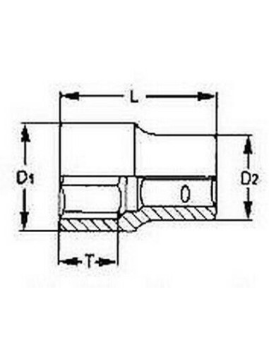 TENGTOOLS 178000204 VASO EXTRACTOR HEXAGONAL 3/8 ST38308 8MM