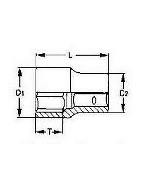 TENGTOOLS 178000204 VASO EXTRACTOR HEXAGONAL 3/8 ST38308 8MM