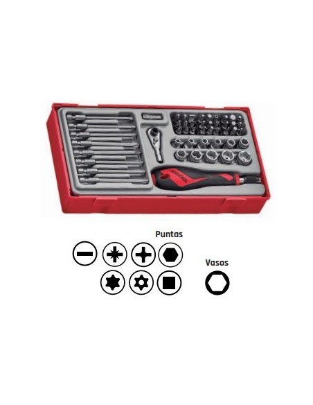 TENGTOOLS 269910105 JUEGO DE PUNTAS VASOS Y PORTAPUNTAS 49 PCS