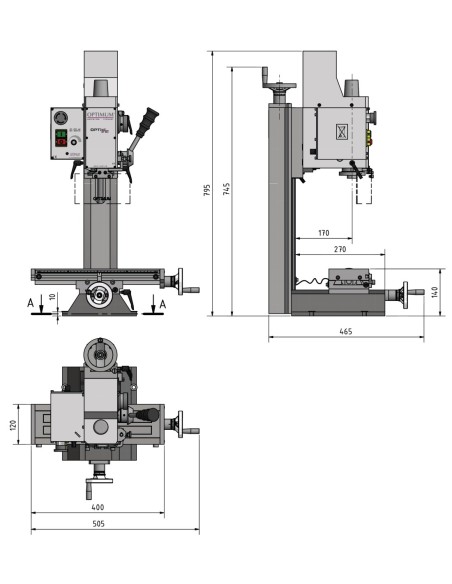 OPTIMUM 3338116 FRESADORA BF16 VARIO 230V.