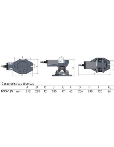 OPTIMUM 3354178 MORDAZA TRIAXIAL MV3-125