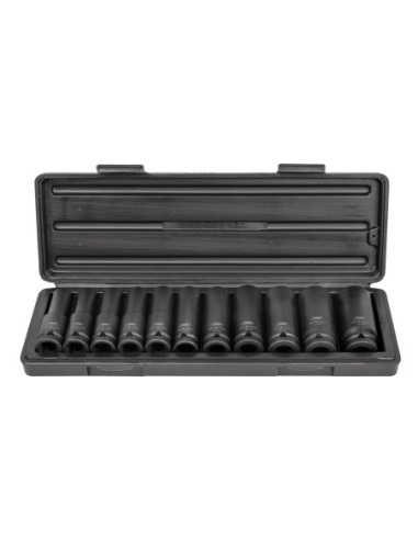 JBM 53744 SET DE 11 VASOS DE IMPACTO 12 CANTOS 1/2" LARGOS