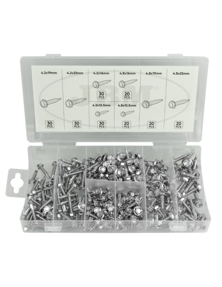 JBM 53354 ESTUCHE DE TORNILLOS AUTOROSCANTES (200pcs)