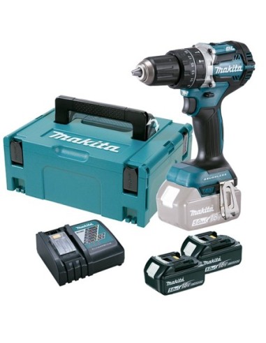 MAKITA DHP484RTJ Taladro combinado BL a batería 18V LXT 13 mm (2 baterías y cargador)