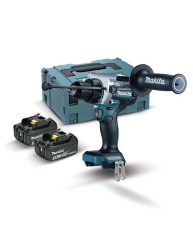 MAKITA DHP486RTJ Taladro combinado BL a batería 18V LXT 5.0Ah y 130 Nm (2 baterías y cargador)