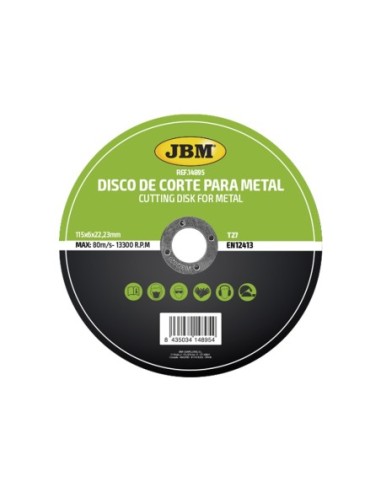 JBM 14895 DISCO DE CORTE T27 PARA METAL 115X6MM