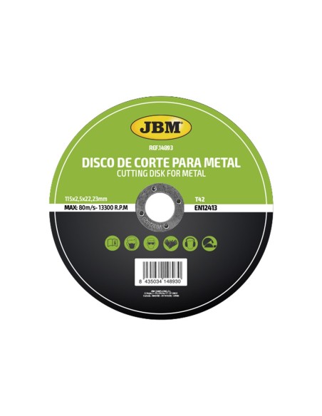 JBM 14893 DISCO DE CORTE T42 PARA METAL 115X2.5MM