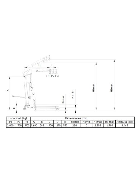 METALWORKS 754756220 GRUA PLEGABLE CAT62000T