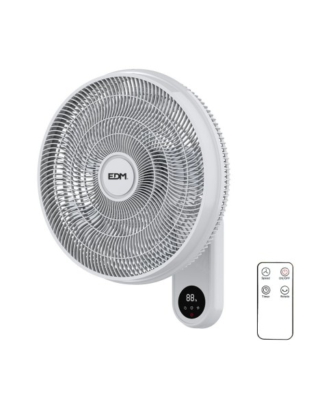 Ventilador de pared con mando de Ø40 y 50W