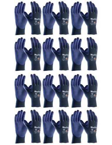 12 pares de guantes de trabajo ATG MaxiFlex® Elite™ 124-274 (Talla 10)