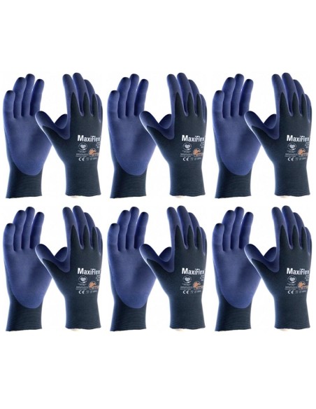 6 pares de guantes de trabajo ATG MaxiFlex® Elite™ 64-274 (Talla 10)