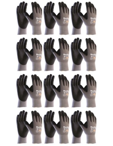 12 pares de guantes de trabajo ATG MaxiFlex® Ultimate™ con AD-APT® 42-874 (Talla 10)