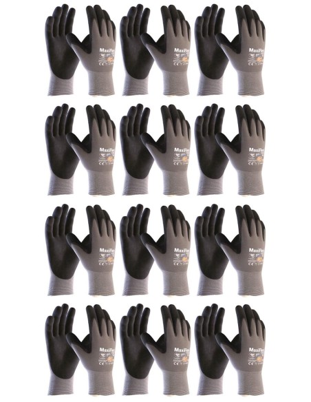 12 pares de guantes de trabajo ATG MaxiFlex® Ultimate™ con AD-APT® 42-874 (Talla 10)