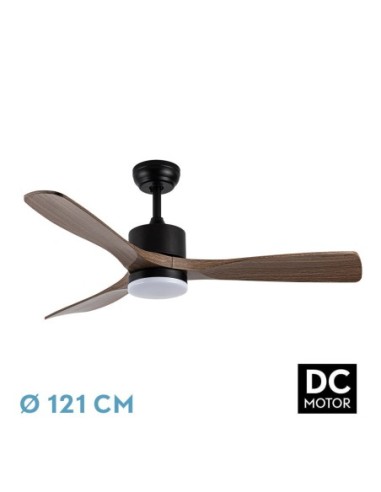 Ventilador de techo Fabrilamp modelo AZABACHE negro y roble  (Ø 121 cm)