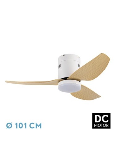 Ventilador de techo Fabrilamp modelo BORAX blanco y haya  (Ø 101 cm)