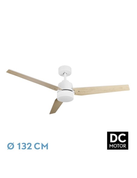 Ventilador de techo Fabrilamp modelo CAPTUS blanco y haya  (Ø 132 cm)