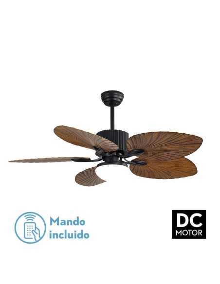 Ventilador de techo Fabrilamp modelo COLLA negro y marrón  (Ø 132 cm)