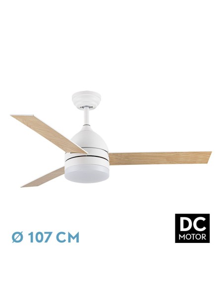 Ventilador de techo Fabrilamp modelo LEGIO blanco y haya  (Ø 107 cm)