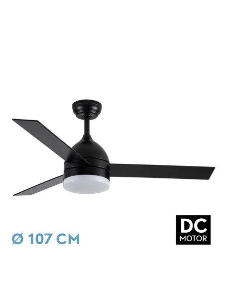 Ventilador de techo Fabrilamp modelo LEGIO negro y roble  (Ø 107 cm)