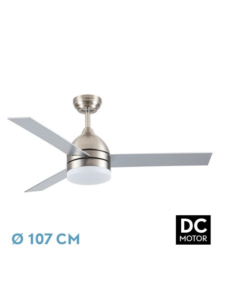 Ventilador de techo Fabrilamp modelo LEGIO níquel y plata  (Ø 107 cm)