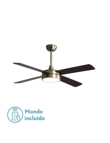 Ventilador de techo Fabrilamp modelo NEVERY cuero y roble  (Ø 122 cm)