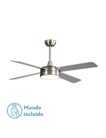 Ventilador de techo Fabrilamp modelo NEVERY níquel y haya  (Ø 122 cm)